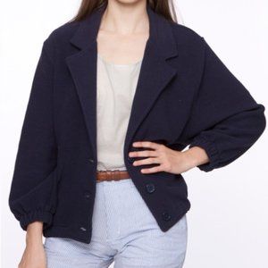 Navy American Apparel Ottoman Ribbed Jacket